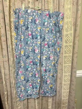 Nick & Nora Owl Pajama Pants XXL Cozy Winter Print Sleep Lounge